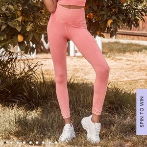 Good Karma Coral Pink Low Impact Leggings